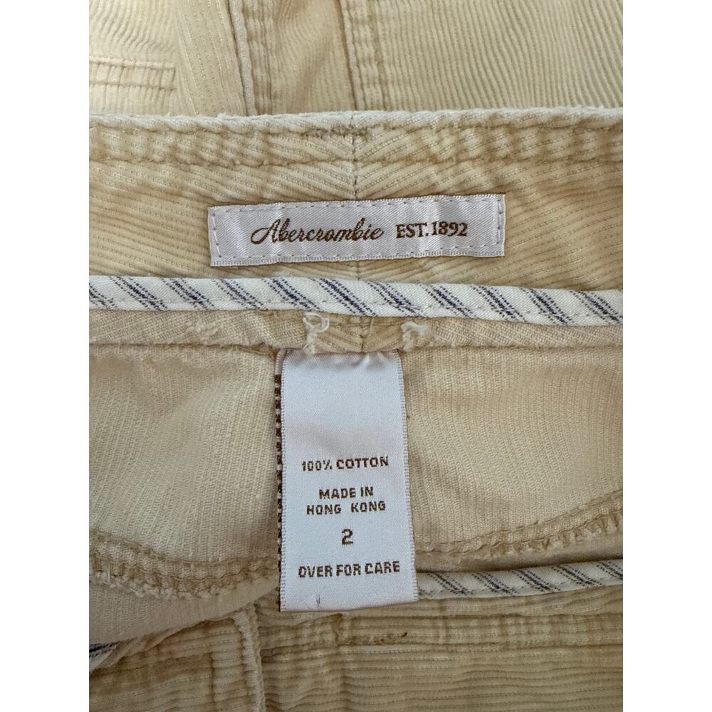 Vintage Y2K Abercrombie & Fitch Cream Corduroy Cotton Mini Skirt Size 2 - Picture 5 of 5